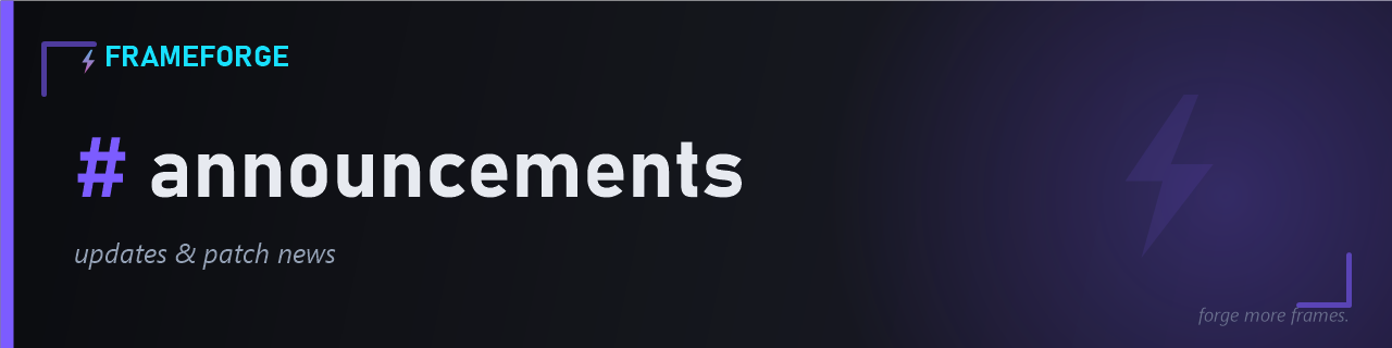 FrameForge #announcements channel art